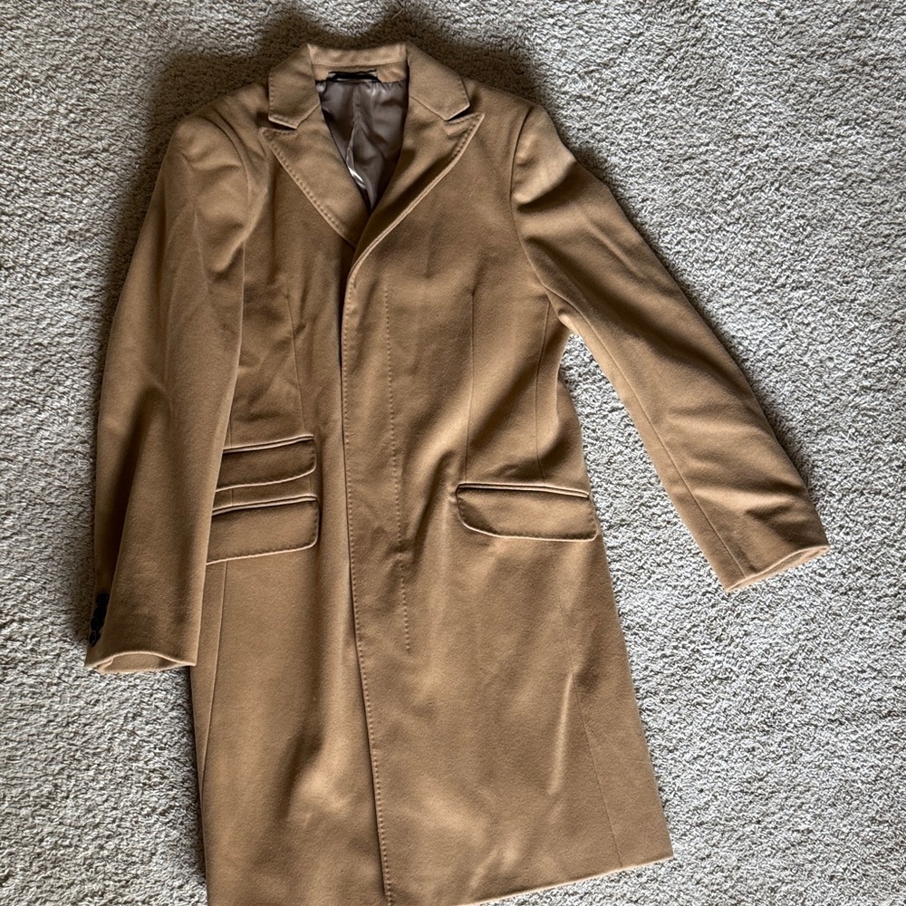 Banana Republic Camel Brown Wool Blend Pea Coat